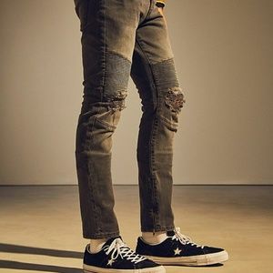 BDG Destructed Skinny Black Moto Jean